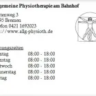 Unternehmen 1 Bild ALLGEMEINE PHYSIOTHERAPIE AM BAHNHOF Ärzte am Bremen HB