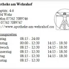 Unternehmen 1 Bild APOTHEKE AM WEHRAHOF Gesundheitsdienste am Wehr BW
