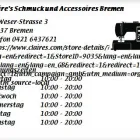 Unternehmen 1 Bild CLAIRE'S SCHMUCK UND ACCESSOIRES BREMEN Schmuck & Accessoires am Bremen HB
