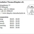 Unternehmen 1 Bild DENTALLABOR THOMAS KLAPDOR E.K. Medizinische Kontrollen und Untersuchungen am Münster NW