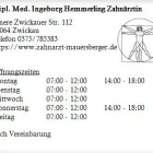 Unternehmen 1 Bild DIPL. MED. INGEBORG HEMMERLING ZAHNÄRZTIN Ärzte am Zwickau SN