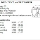 Unternehmen 1 Bild DR. MED. DENT. ANKE TEGELER Ärzte am Leipzig SN