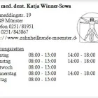 Unternehmen 1 Bild DR. MED. DENT. KATJA WINNER-SOWA Ärzte am Münster NW