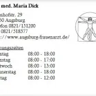 Unternehmen 1 Bild DR. MED. MARIA DICK Ärzte am Augsburg BY