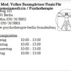 Unternehmen 1 Bild DR. MED. VOLKER BAUMGÄRTNER PRAXIS FÜR ALLGEMEINMEDIZIN / PSYCHOTHERAPIE Ärzte am Berlin BE