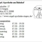 Unternehmen 1 Bild ENGEL-APOTHEKE AM BAHNHOF Gesundheitsdienste am Siegen NW