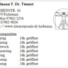 Unternehmen 1 Bild HOFMANN T. DR. TIERARZT Ärzte am Fichtenau BW