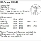 Unternehmen 1 Bild HÖRPARTNER, BERLIN Hörgeräteakustiker am Berlin BE