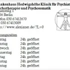 Unternehmen 1 Bild KRANKENHAUS HEDWIGSHÖHE KLINIK FÜR PSYCHIATRIE, PSYCHOTHERAPIE UND PSYCHOSOMATIK Ärzte am Berlin BE