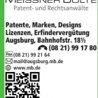 Unternehmen 1 Bild MEISSNER BOLTE PATENTANWÄLTE RECHTSANWÄLTE PARTNERSCHAFT MBB Rechtsanwälte am Augsburg BY