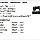 Unternehmen 1 Bild MODE MONTE CARLO VON EHR GMBH Textil, Bekleidung Einzelhandel am Bad Säckingen BW