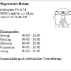 Unternehmen 1 Bild PFLEGESERVICE RENATE Gesundheitsdienste am Frankfurt Am Main HE