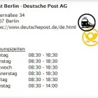 Unternehmen 1 Bild POST BERLIN - DEUTSCHE POST AG Postämter, Poststellen am Berlin BE