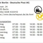 Unternehmen 1 Bild POST BERLIN - DEUTSCHE POST AG Postämter, Poststellen am Berlin BE