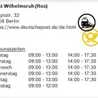 Unternehmen 1 Bild POST WILHELMSRUH (ROS) Postämter, Poststellen am Berlin BE