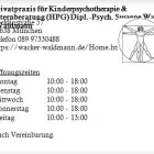 Unternehmen 1 Bild PRIVATPRAXIS FÜR KINDERPSYCHOTHERAPIE & ELTERNBERATUNG (HPG) DIPL.-PSYCH. SUSANNE WACKER-WALDMANN Ärzte am München BY