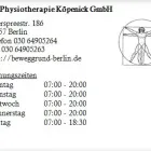 Unternehmen 1 Bild PT PHYSIOTHERAPIE KÖPENICK GMBH Ärzte am Berlin BE