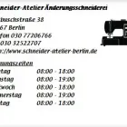 Unternehmen 1 Bild SCHNEIDER-ATELIER ÄNDERUNGSSCHNEIDEREI Textilbearbeitung, Textilverarbeitung am Berlin BE