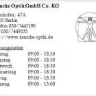 Unternehmen 1 Bild TAMCKE OPTIK GMBH CO. KG Optiker am Berlin BE
