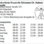 Unternehmen 1 Bild TIERÄRZTLICHE PRAXIS FÜR KLEINTIERE DR. STEFANIE KRUPPKE Ärzte am Gütersloh NW