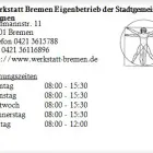 Unternehmen 1 Bild WERKSTATT BREMEN EIGENBETRIEB DER STADTGEMEINDE BREMEN Wohltätigkeitsvereine und Unterstützungsvereine am Bremen HB