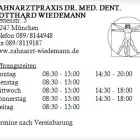 Unternehmen 1 Bild ZAHNARZTPRAXIS DR. MED. DENT. GOTTHARD WIEDEMANN Ärzte am München BY