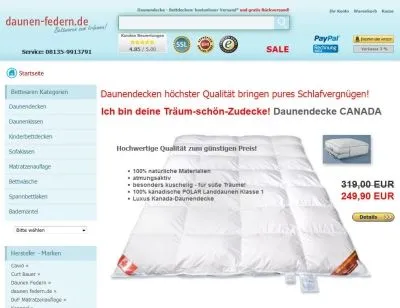 Unternehmen 1 Bild BETTWAREN PROMAX ONLINE SHOP DAUNEN-FEDERN